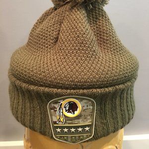 Redskins/Armed Services Beanie Hat with PomPom